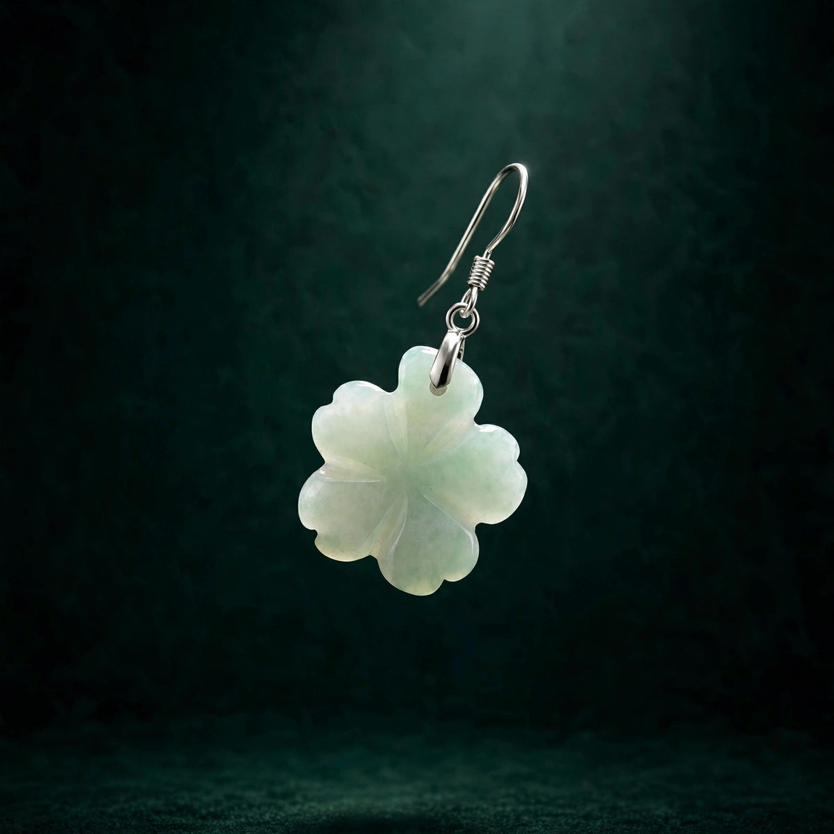 Natural Jade Flower Earrings