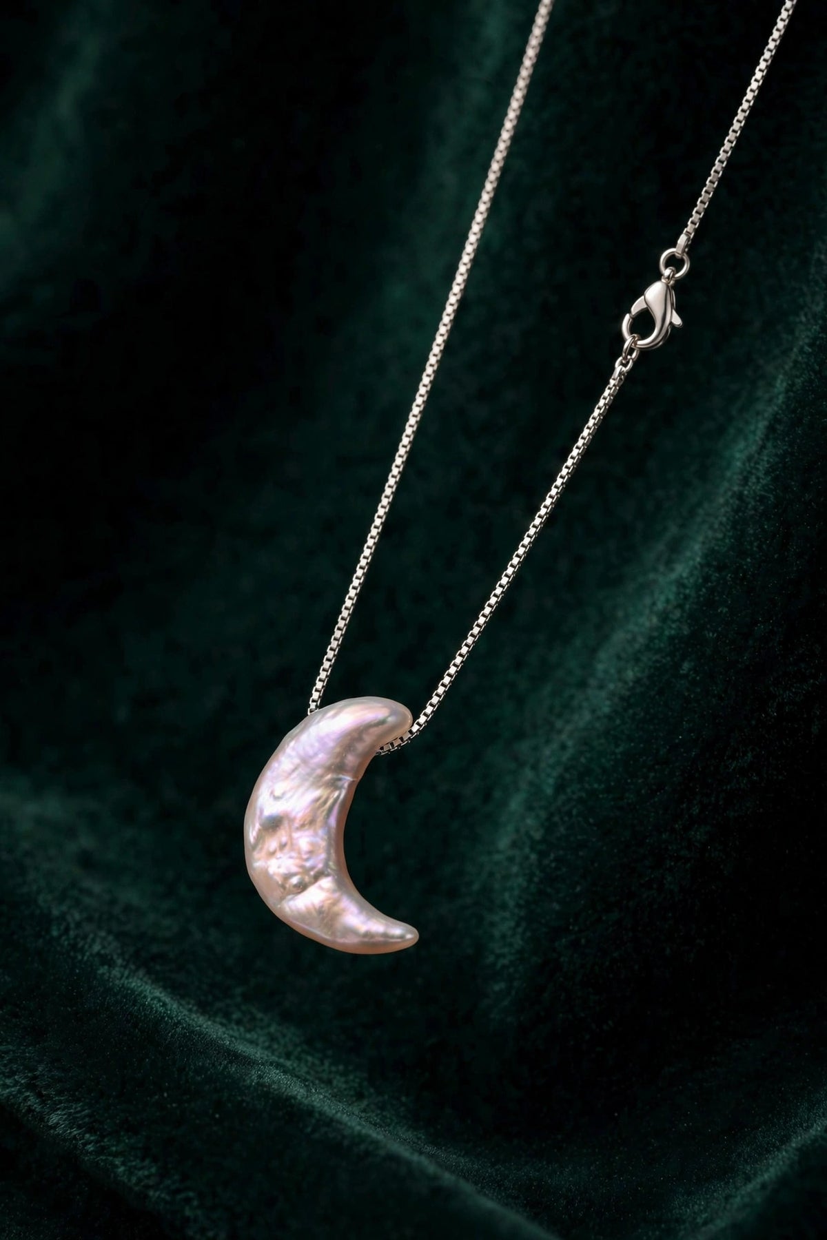 Moon Baroque Pearl Pendant Necklace