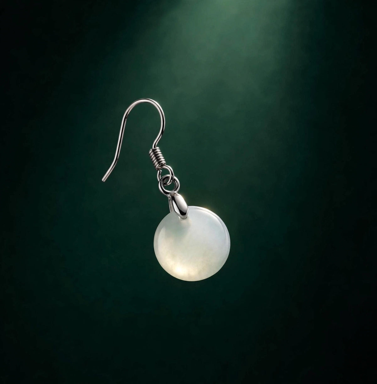 Natural Jade Round Earrings