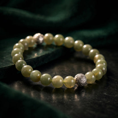 Natural Jade Beaded Bracelet