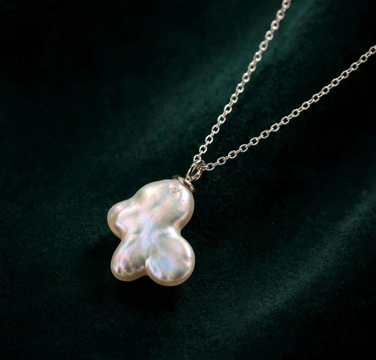 Butterfly Baroque Pearl Pendant Necklace