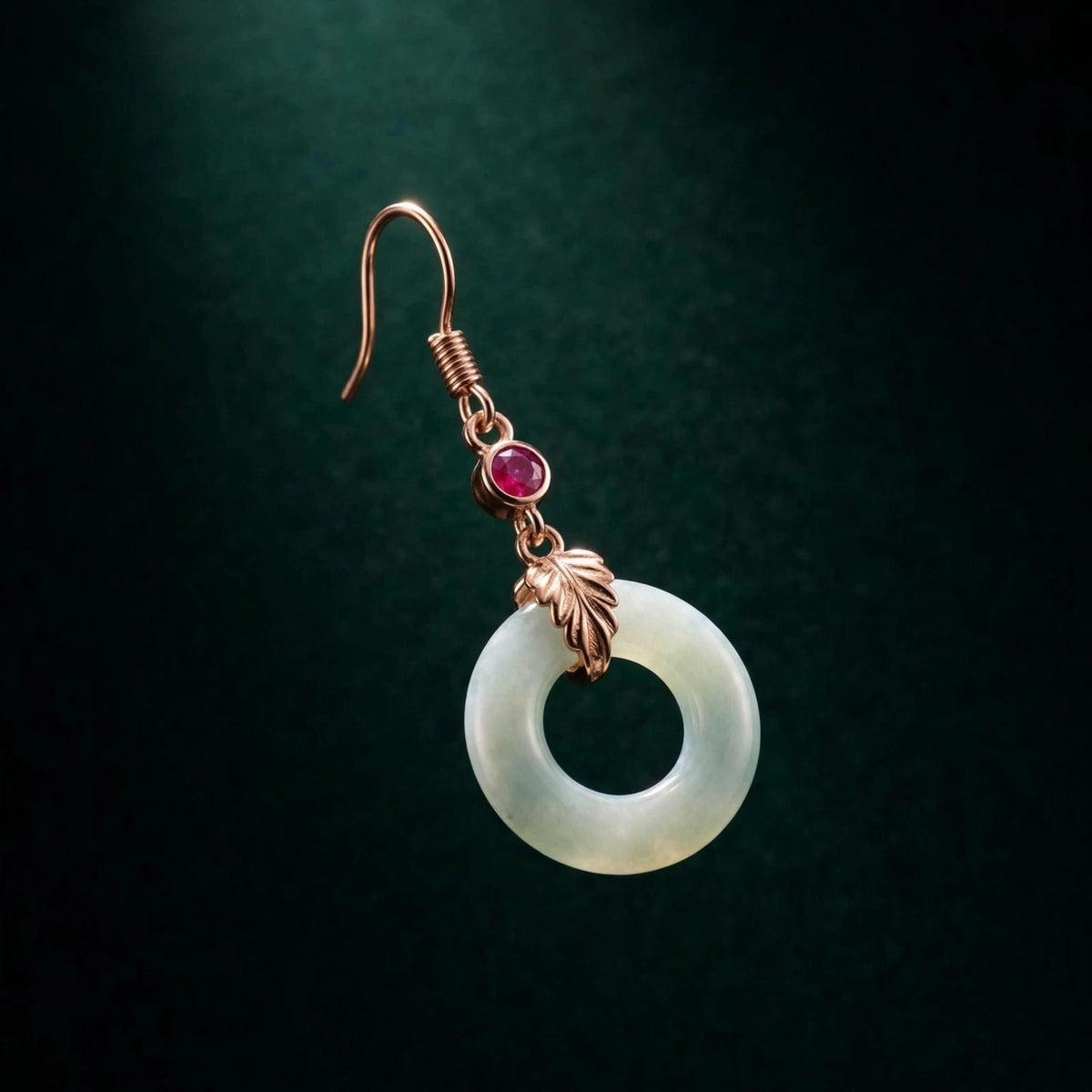 Natural Jade Hoop Earrings