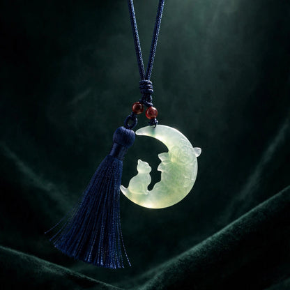 Jade Moon Cat Bag Charm