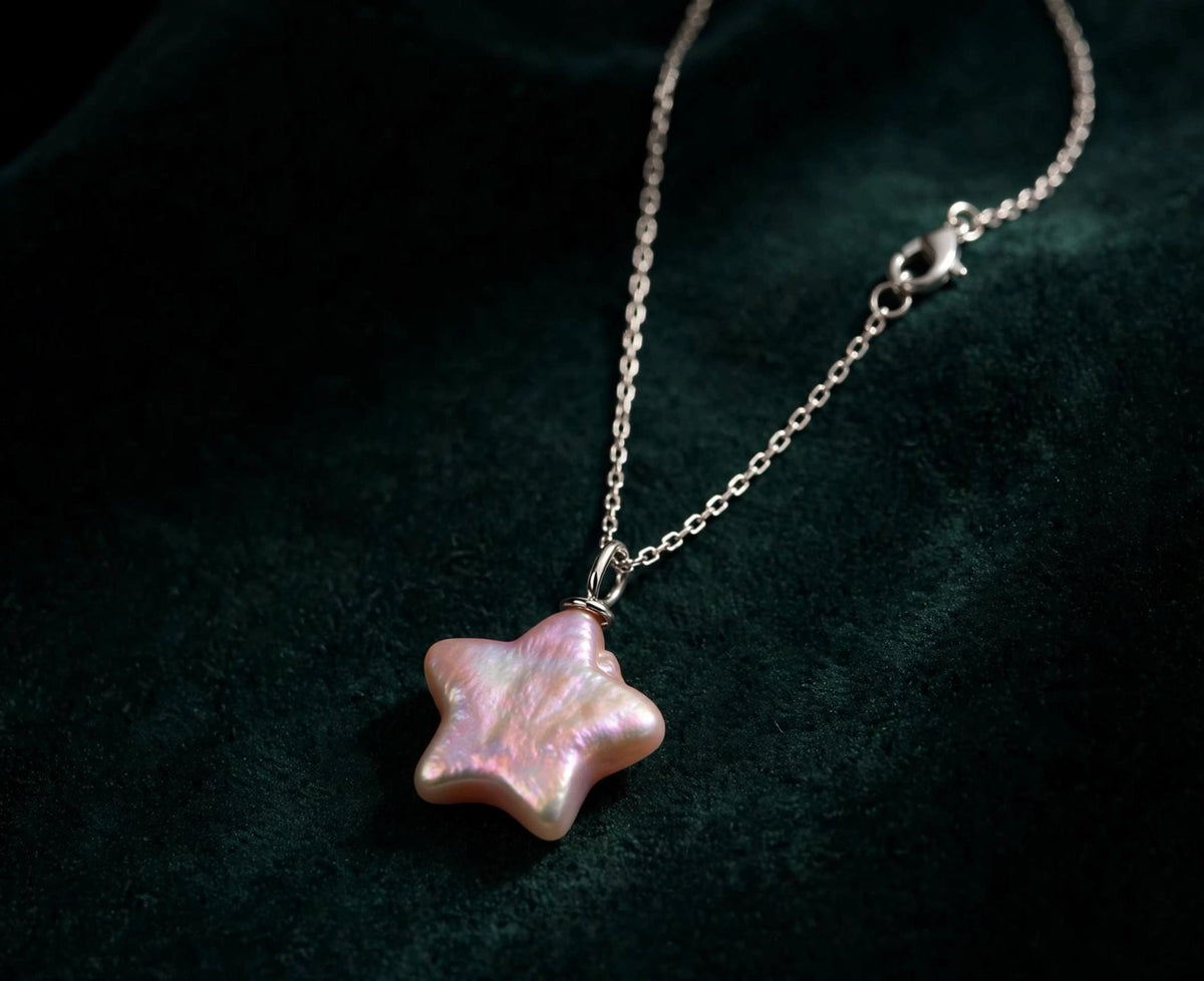 Pink Star Baroque Pearl Pendant Necklace