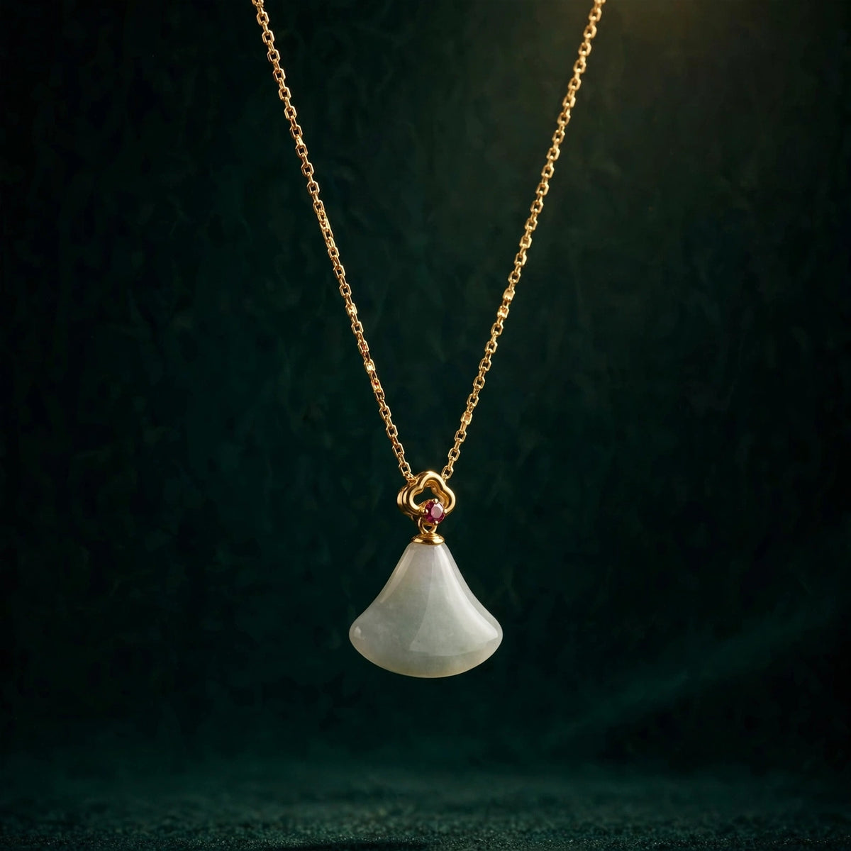 Natural Jade Shell Pendant Necklace
