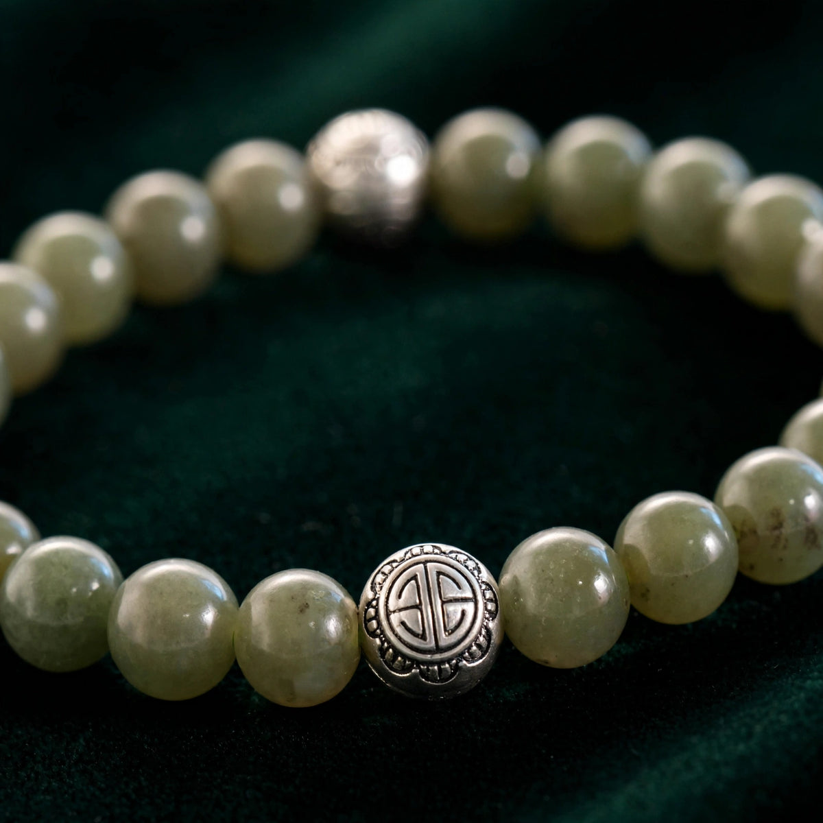 Natural Jade Beaded Bracelet