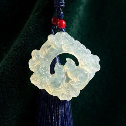 Jade Cat Bag Charm