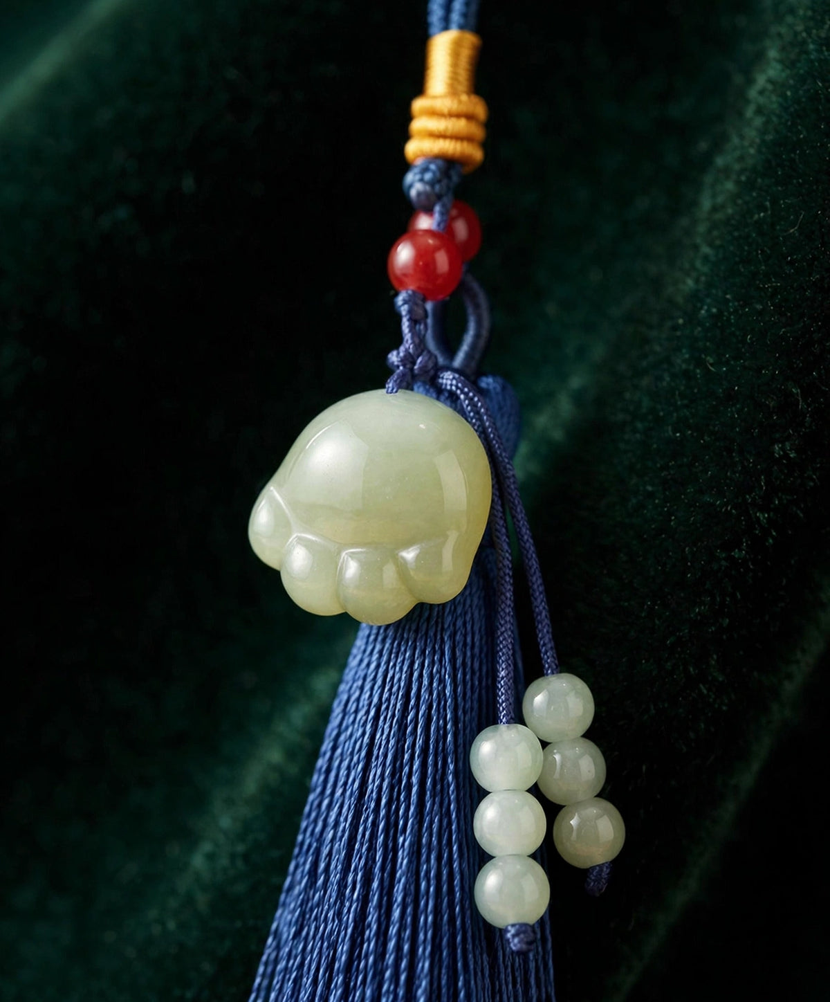 Natural Jade Cat Paw Charm