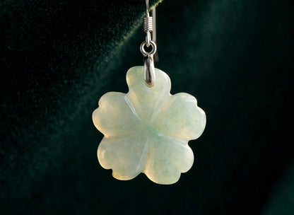 Natural Jade Flower Earrings