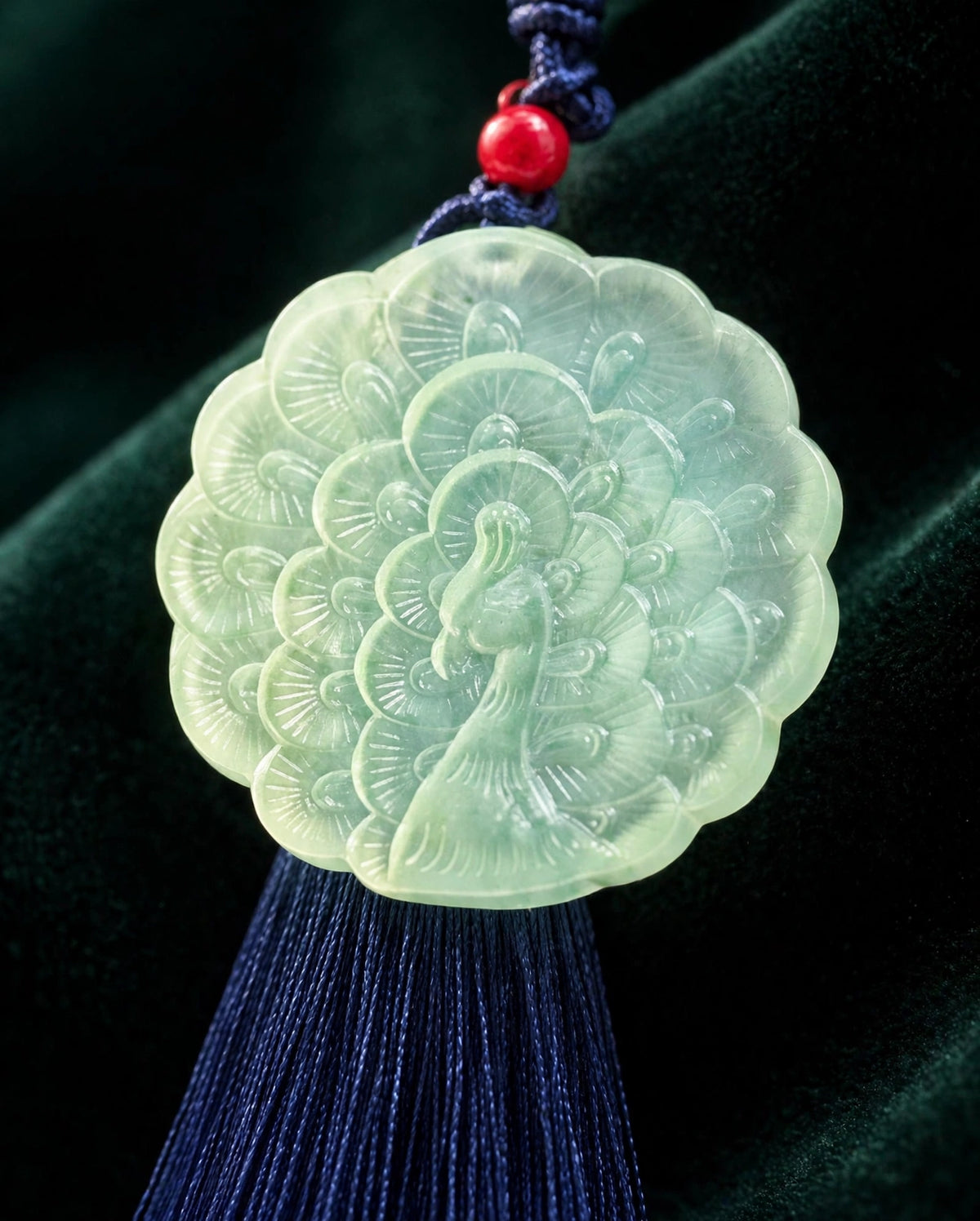 Jade Peacock Bag Charm