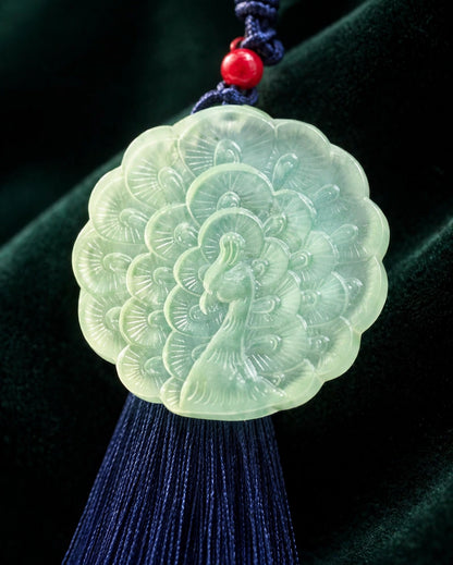 Jade Peacock Bag Charm