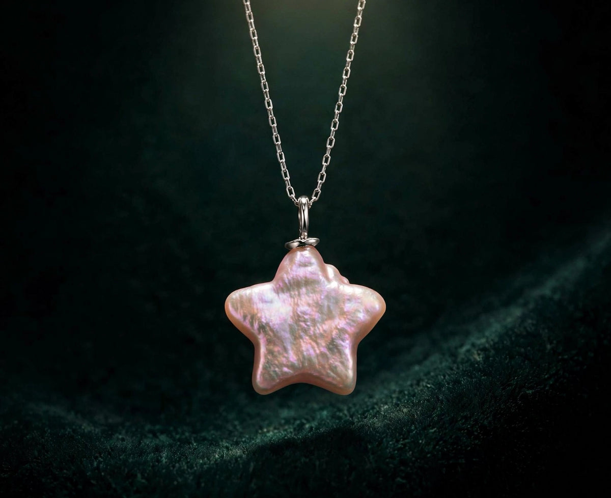 Pink Star Baroque Pearl Pendant Necklace