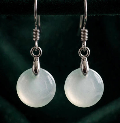 Natural Jade Round Earrings