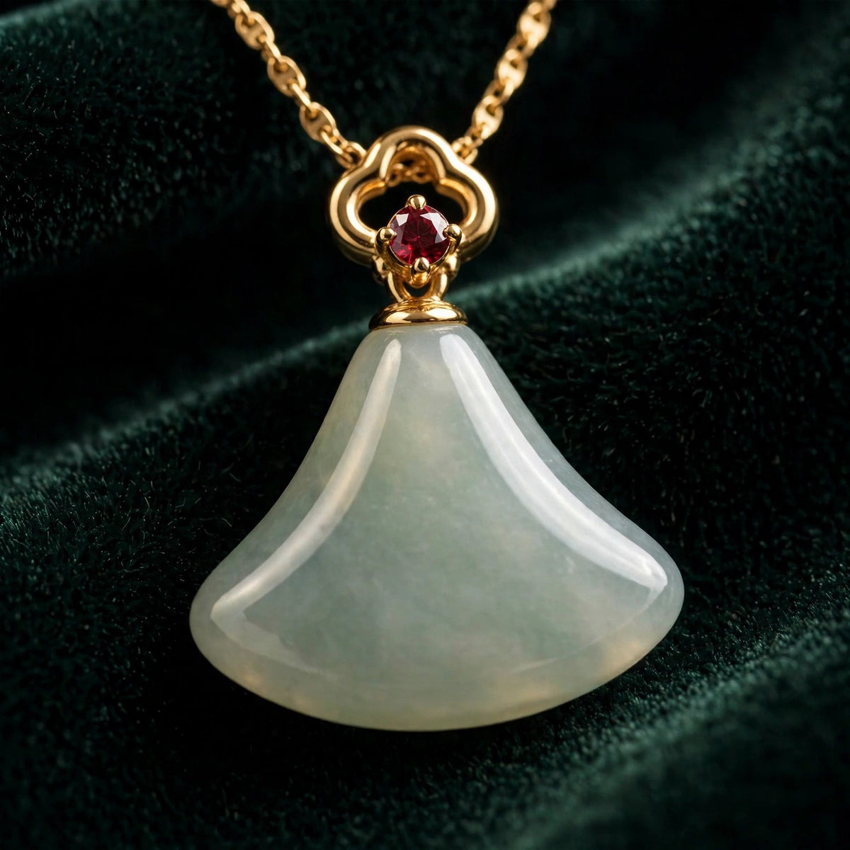 Natural Jade Shell Pendant Necklace