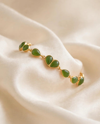 Natural Green Jade Heart Bracelet