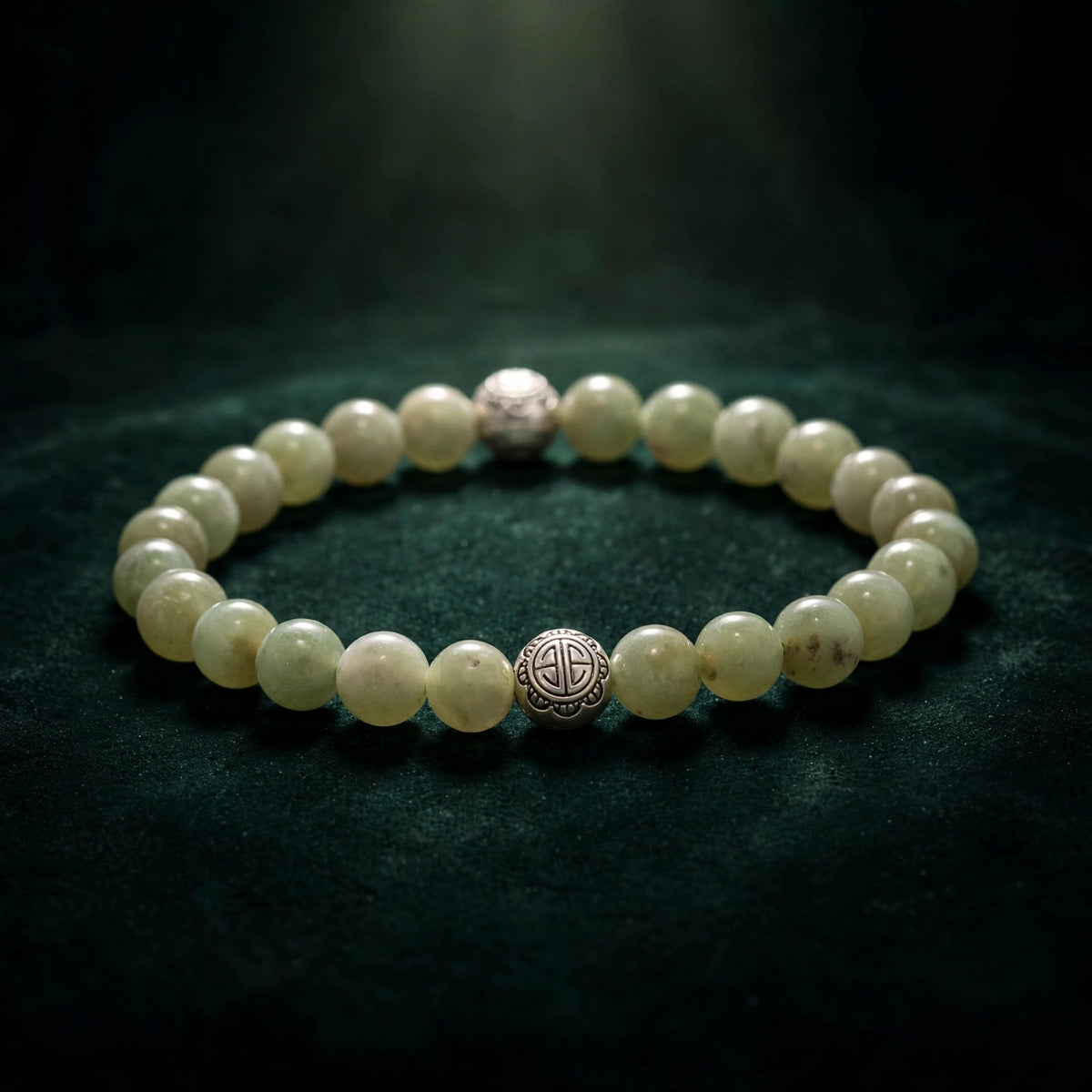 Natural Jade Beaded Bracelet