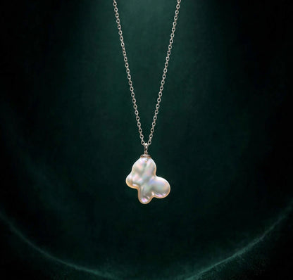Butterfly Baroque Pearl Pendant Necklace