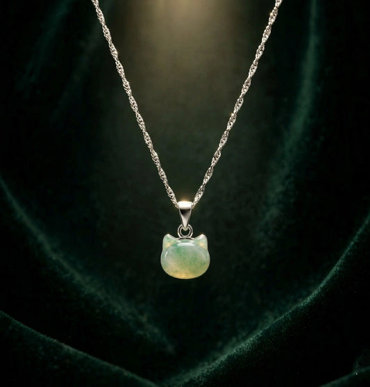 Cat Jade Pendant Necklace