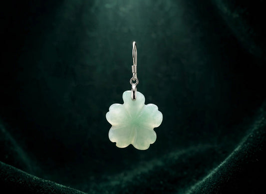 Natural Jade Flower Earrings