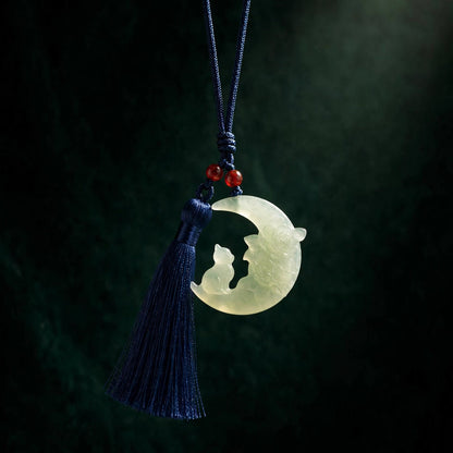 Jade Moon Cat Bag Charm