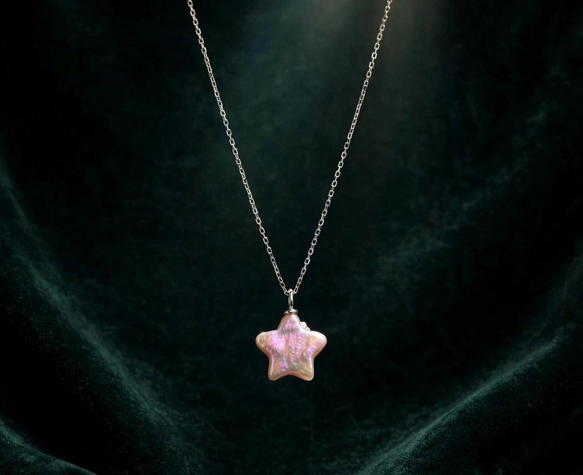 Pink Star Baroque Pearl Pendant Necklace