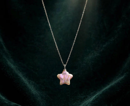 Pink Star Baroque Pearl Pendant Necklace