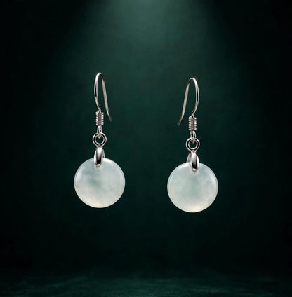 Natural Jade Round Earrings