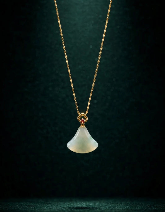 Natural Jade Shell Pendant Necklace